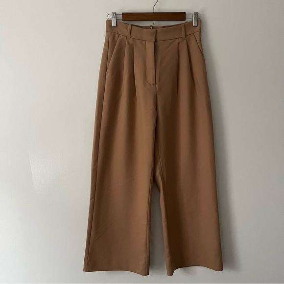 Abercrombie & Fitch Pants - Abercrombie & Fitch Sloane Wide Leg Tailored Trouser Pants Tan 27 / 4 XS Inseam